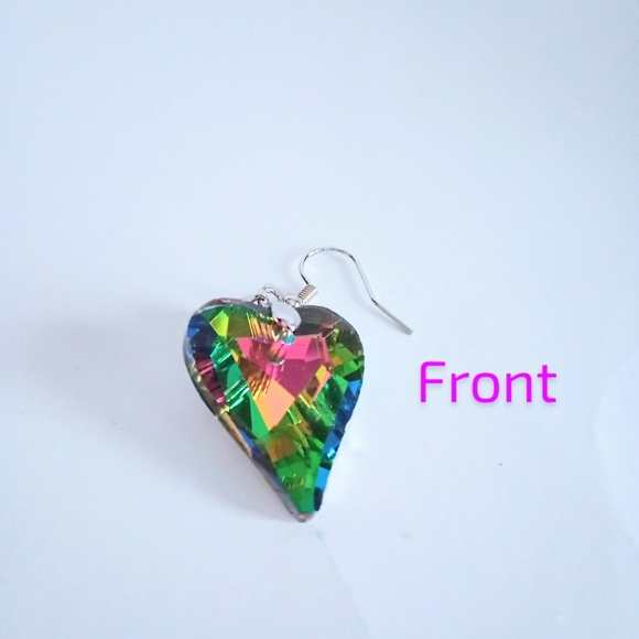 Handcrafted Rainbow Faceted Necklace and Earrings - Picture 5 of 8